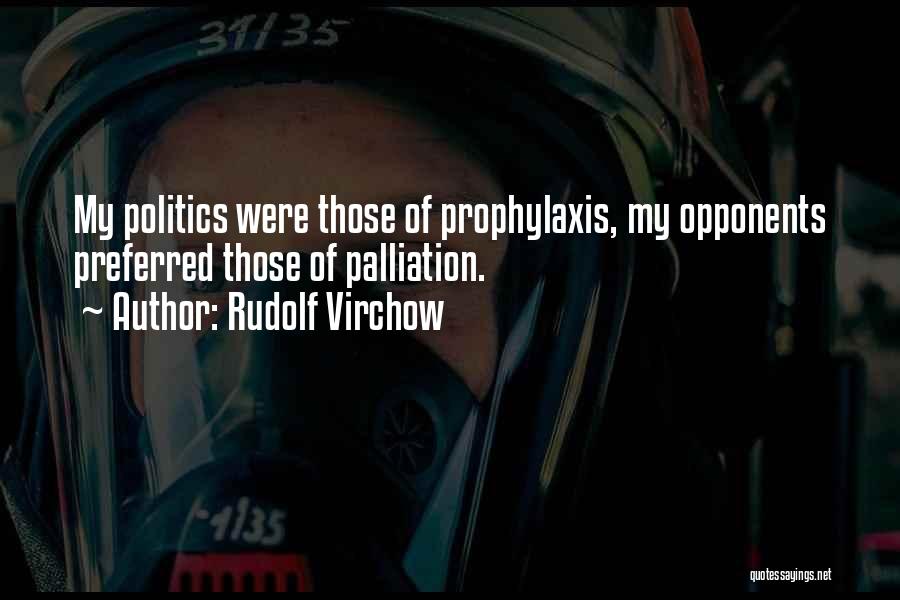Rudolf Virchow Quotes: My Politics Were Those Of Prophylaxis, My Opponents Preferred Those Of Palliation.
