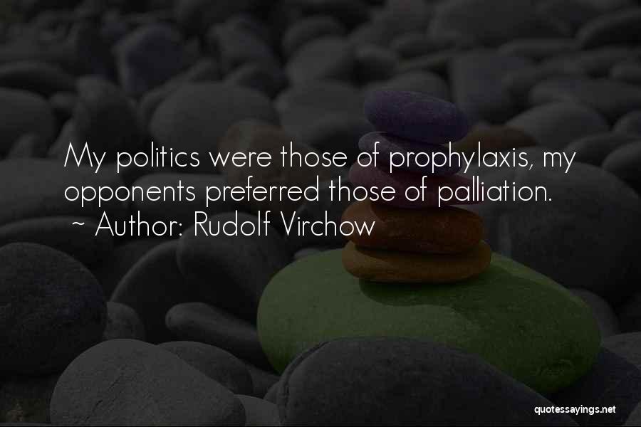 Rudolf Virchow Quotes: My Politics Were Those Of Prophylaxis, My Opponents Preferred Those Of Palliation.