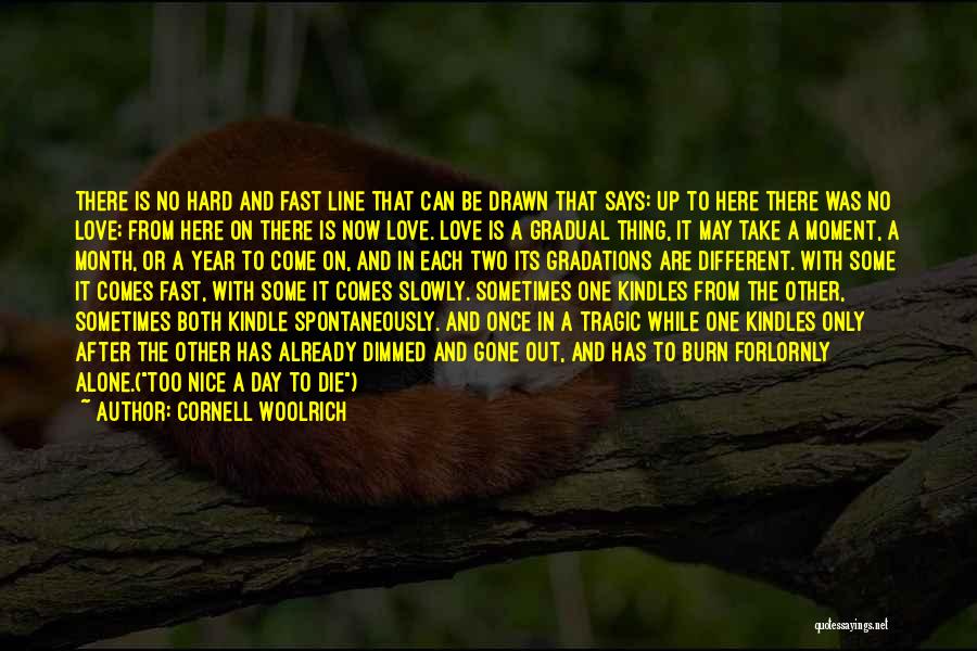 Cornell Woolrich Quotes: There Is No Hard And Fast Line That Can Be Drawn That Says: Up To Here There Was No Love;