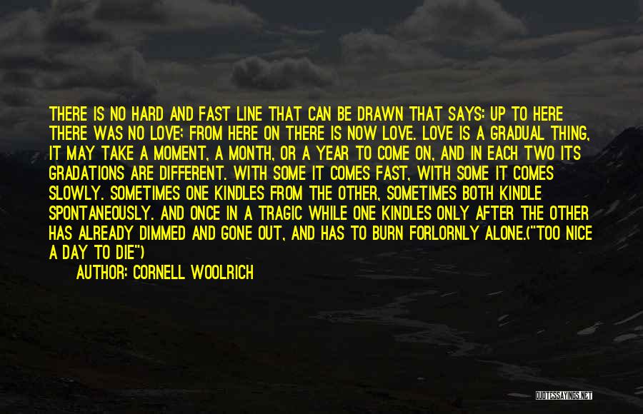 Cornell Woolrich Quotes: There Is No Hard And Fast Line That Can Be Drawn That Says: Up To Here There Was No Love;