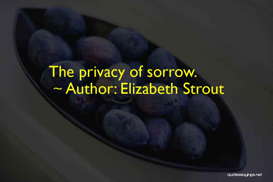 Elizabeth Strout Quotes: The Privacy Of Sorrow.