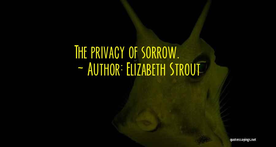 Elizabeth Strout Quotes: The Privacy Of Sorrow.