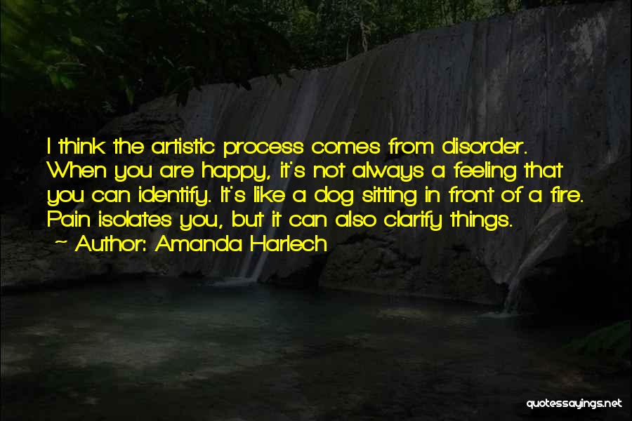 Amanda Harlech Quotes: I Think The Artistic Process Comes From Disorder. When You Are Happy, It's Not Always A Feeling That You Can