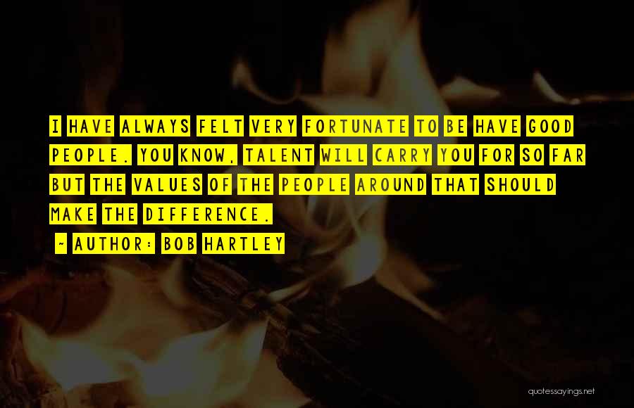 Bob Hartley Quotes: I Have Always Felt Very Fortunate To Be Have Good People. You Know, Talent Will Carry You For So Far
