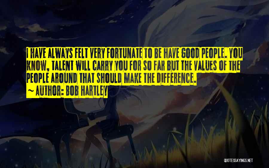 Bob Hartley Quotes: I Have Always Felt Very Fortunate To Be Have Good People. You Know, Talent Will Carry You For So Far