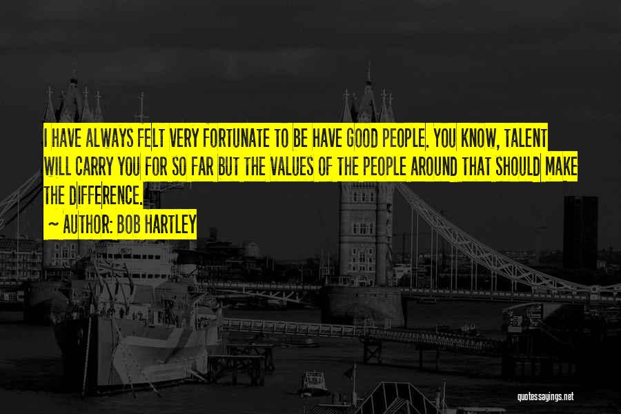 Bob Hartley Quotes: I Have Always Felt Very Fortunate To Be Have Good People. You Know, Talent Will Carry You For So Far