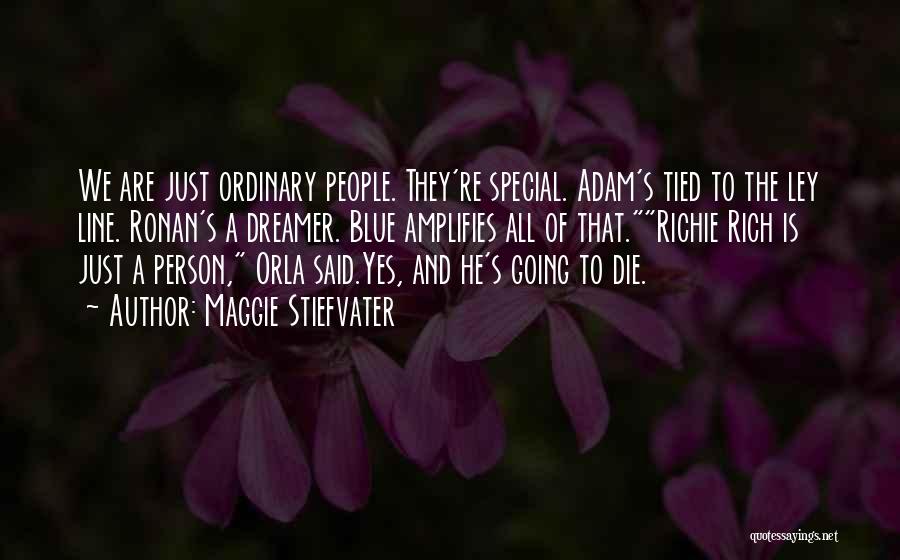 Maggie Stiefvater Quotes: We Are Just Ordinary People. They're Special. Adam's Tied To The Ley Line. Ronan's A Dreamer. Blue Amplifies All Of