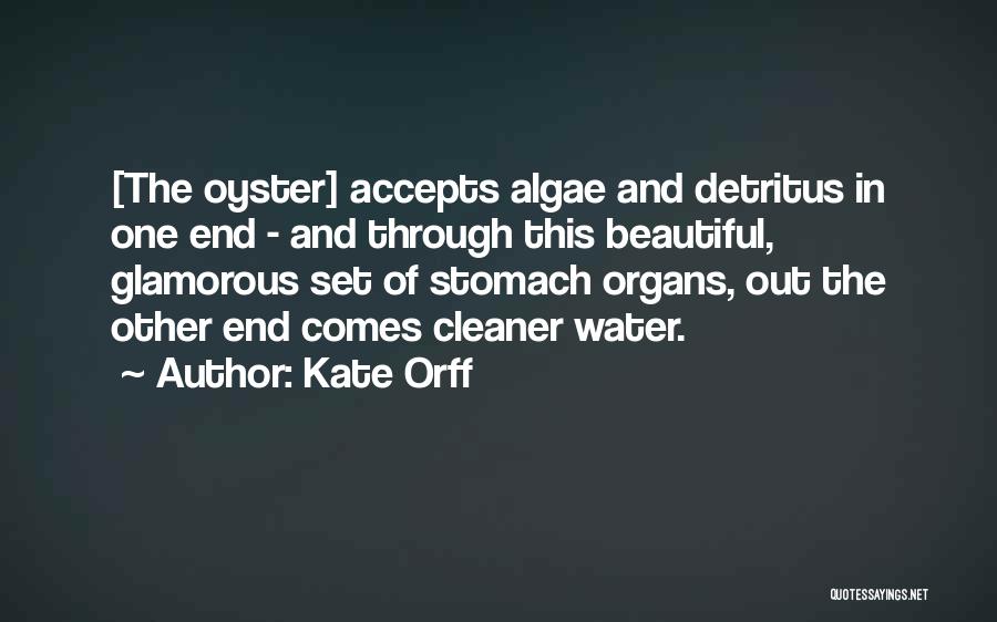 Kate Orff Quotes: [the Oyster] Accepts Algae And Detritus In One End - And Through This Beautiful, Glamorous Set Of Stomach Organs, Out