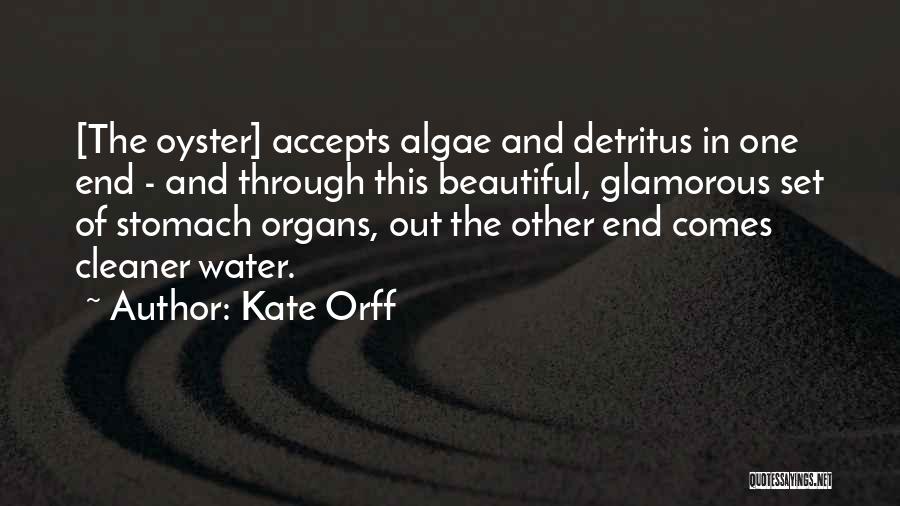 Kate Orff Quotes: [the Oyster] Accepts Algae And Detritus In One End - And Through This Beautiful, Glamorous Set Of Stomach Organs, Out