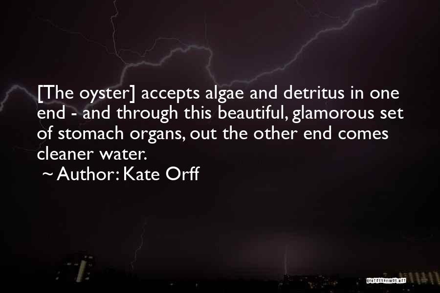 Kate Orff Quotes: [the Oyster] Accepts Algae And Detritus In One End - And Through This Beautiful, Glamorous Set Of Stomach Organs, Out