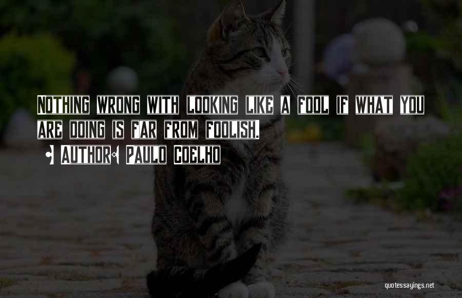 Paulo Coelho Quotes: Nothing Wrong With Looking Like A Fool If What You Are Doing Is Far From Foolish.