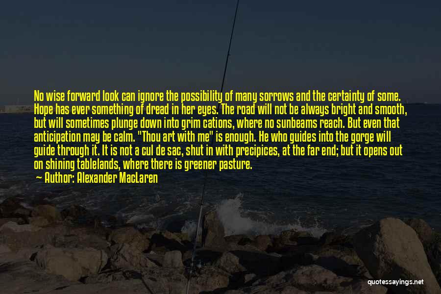 Alexander MacLaren Quotes: No Wise Forward Look Can Ignore The Possibility Of Many Sorrows And The Certainty Of Some. Hope Has Ever Something