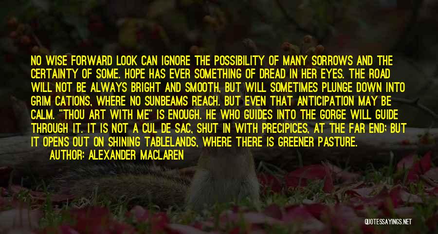 Alexander MacLaren Quotes: No Wise Forward Look Can Ignore The Possibility Of Many Sorrows And The Certainty Of Some. Hope Has Ever Something