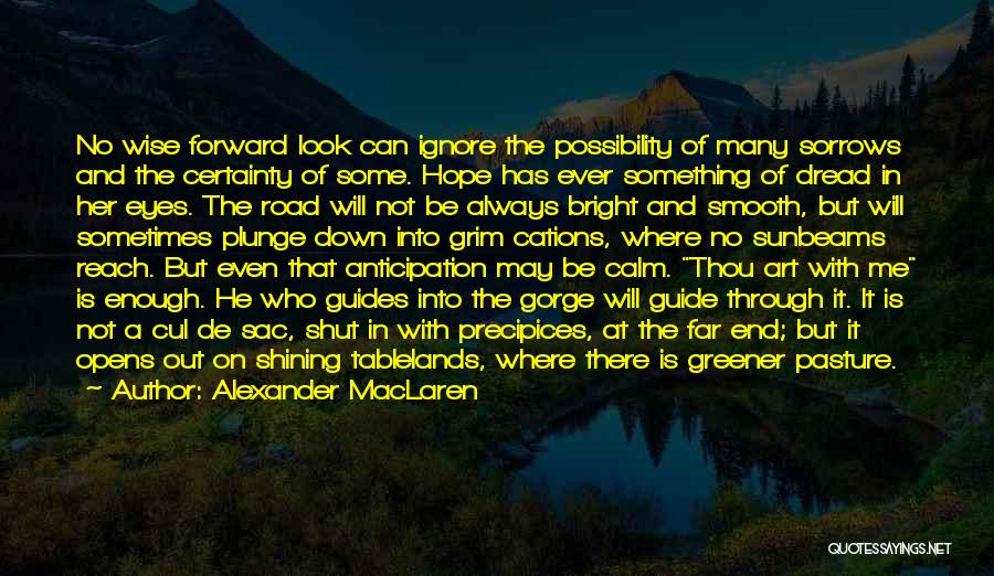 Alexander MacLaren Quotes: No Wise Forward Look Can Ignore The Possibility Of Many Sorrows And The Certainty Of Some. Hope Has Ever Something