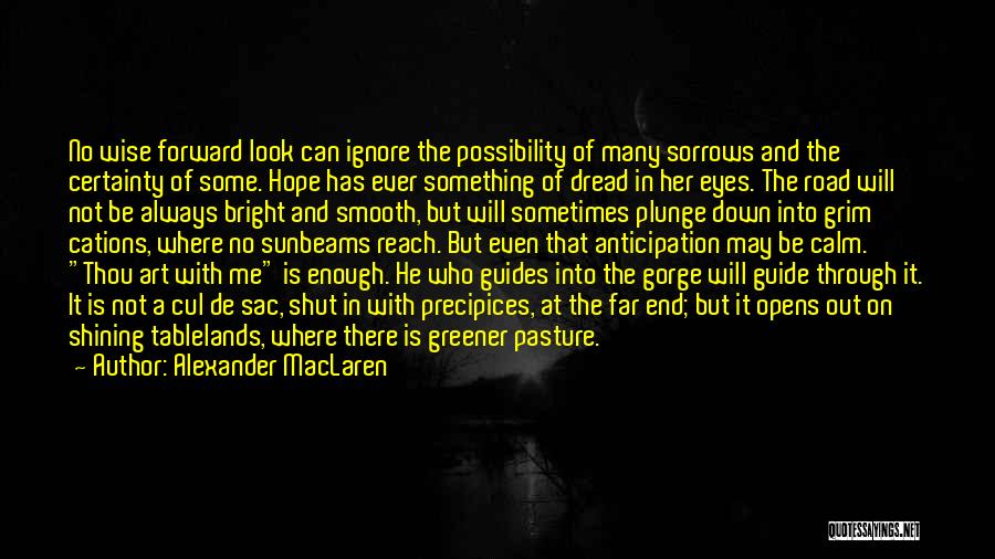 Alexander MacLaren Quotes: No Wise Forward Look Can Ignore The Possibility Of Many Sorrows And The Certainty Of Some. Hope Has Ever Something