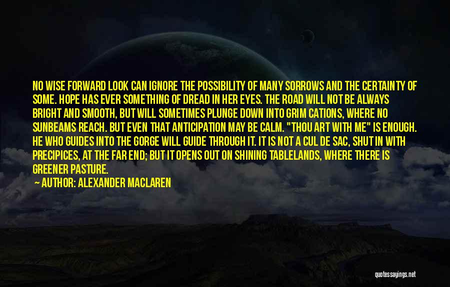 Alexander MacLaren Quotes: No Wise Forward Look Can Ignore The Possibility Of Many Sorrows And The Certainty Of Some. Hope Has Ever Something