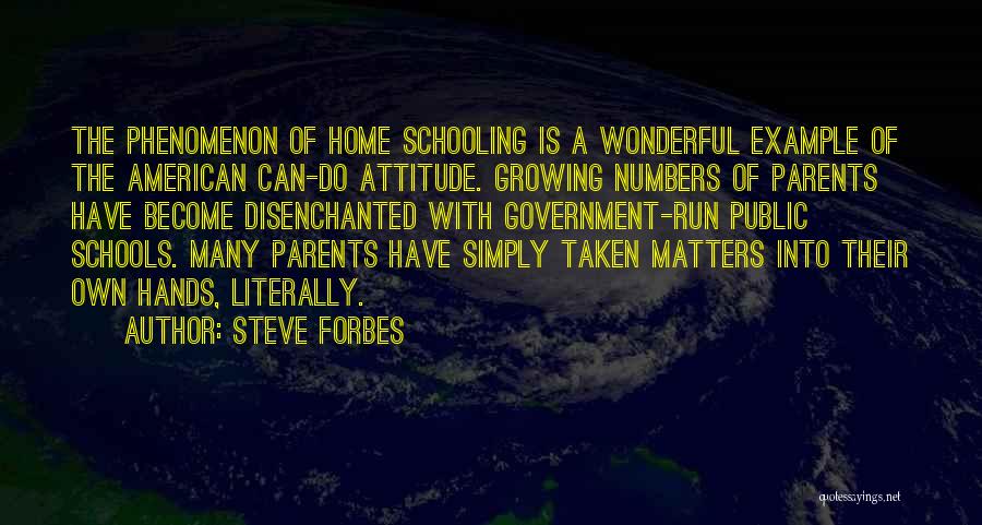 Steve Forbes Quotes: The Phenomenon Of Home Schooling Is A Wonderful Example Of The American Can-do Attitude. Growing Numbers Of Parents Have Become