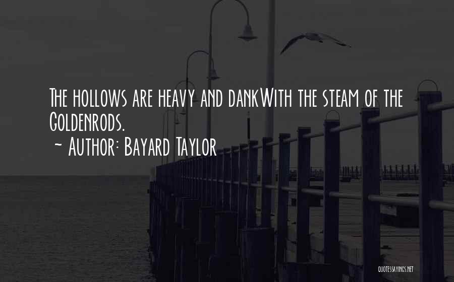 Bayard Taylor Quotes: The Hollows Are Heavy And Dankwith The Steam Of The Goldenrods.