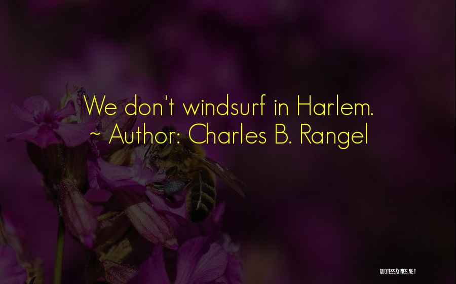 Charles B. Rangel Quotes: We Don't Windsurf In Harlem.