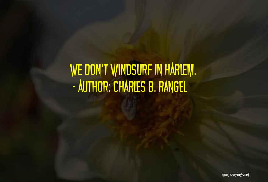 Charles B. Rangel Quotes: We Don't Windsurf In Harlem.