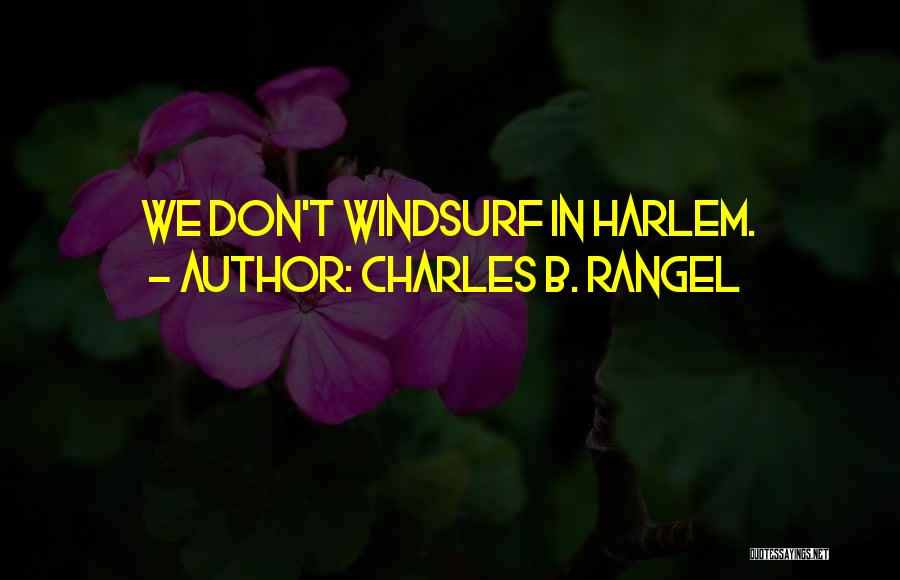 Charles B. Rangel Quotes: We Don't Windsurf In Harlem.