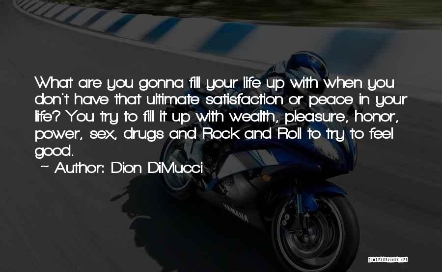 Dion DiMucci Quotes: What Are You Gonna Fill Your Life Up With When You Don't Have That Ultimate Satisfaction Or Peace In Your