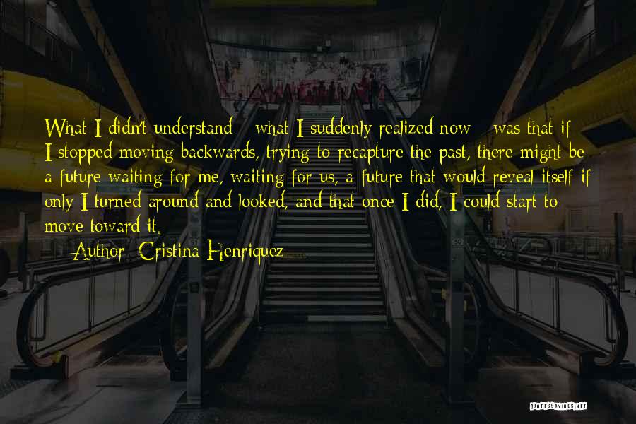 Cristina Henriquez Quotes: What I Didn't Understand - What I Suddenly Realized Now - Was That If I Stopped Moving Backwards, Trying To