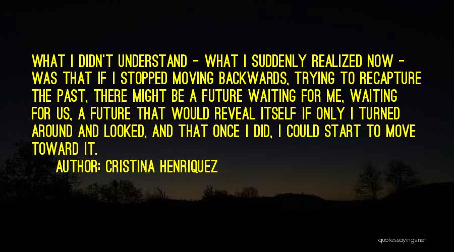 Cristina Henriquez Quotes: What I Didn't Understand - What I Suddenly Realized Now - Was That If I Stopped Moving Backwards, Trying To