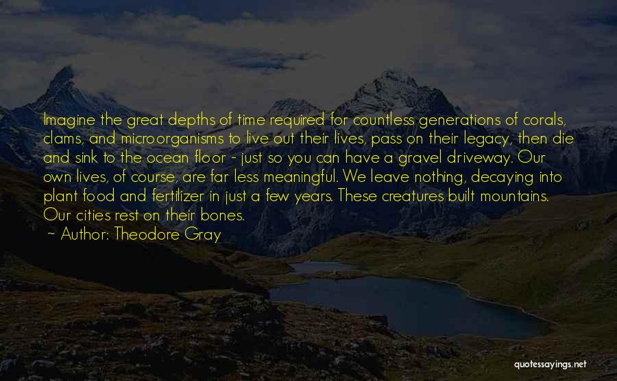 Theodore Gray Quotes: Imagine The Great Depths Of Time Required For Countless Generations Of Corals, Clams, And Microorganisms To Live Out Their Lives,