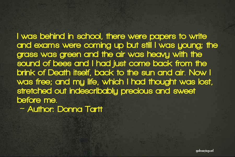 Donna Tartt Quotes: I Was Behind In School, There Were Papers To Write And Exams Were Coming Up But Still I Was Young;