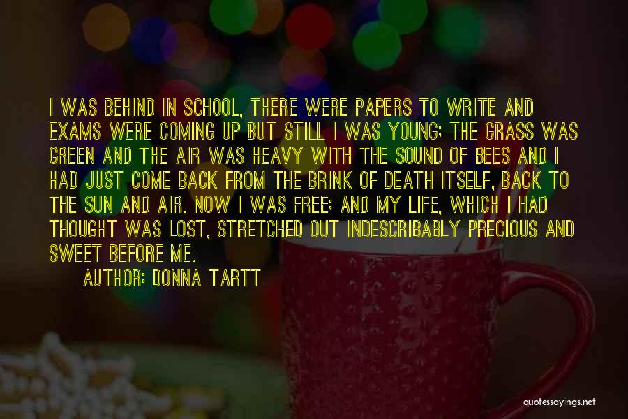 Donna Tartt Quotes: I Was Behind In School, There Were Papers To Write And Exams Were Coming Up But Still I Was Young;