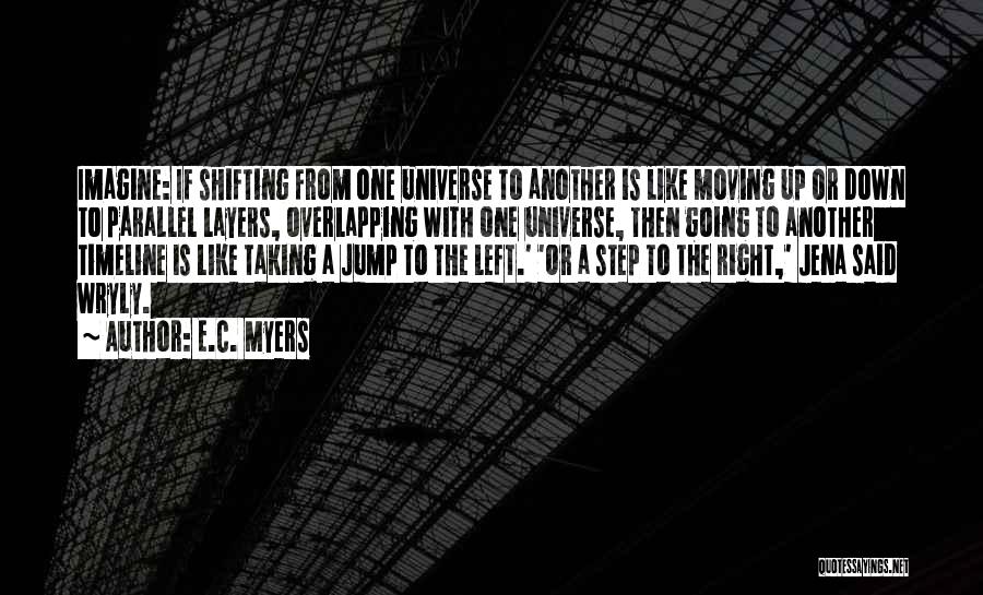 E.C. Myers Quotes: Imagine: If Shifting From One Universe To Another Is Like Moving Up Or Down To Parallel Layers, Overlapping With One