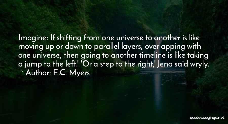 E.C. Myers Quotes: Imagine: If Shifting From One Universe To Another Is Like Moving Up Or Down To Parallel Layers, Overlapping With One