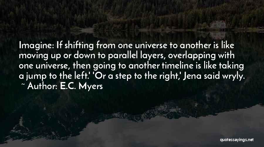 E.C. Myers Quotes: Imagine: If Shifting From One Universe To Another Is Like Moving Up Or Down To Parallel Layers, Overlapping With One