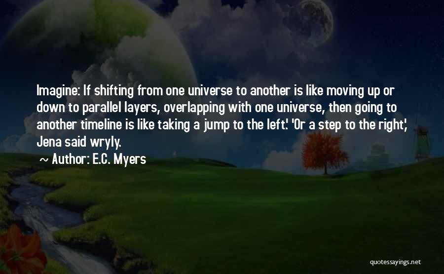 E.C. Myers Quotes: Imagine: If Shifting From One Universe To Another Is Like Moving Up Or Down To Parallel Layers, Overlapping With One