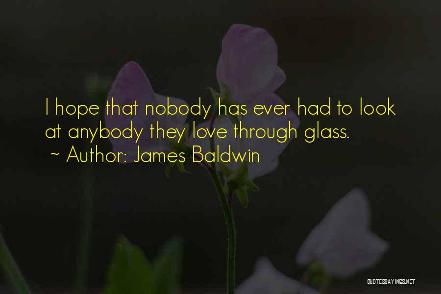 James Baldwin Quotes: I Hope That Nobody Has Ever Had To Look At Anybody They Love Through Glass.