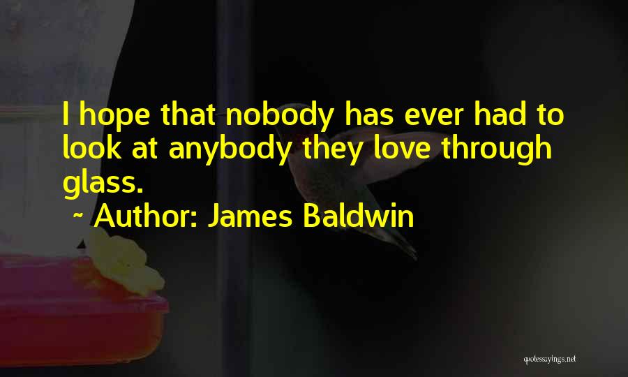 James Baldwin Quotes: I Hope That Nobody Has Ever Had To Look At Anybody They Love Through Glass.
