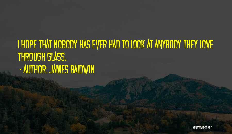 James Baldwin Quotes: I Hope That Nobody Has Ever Had To Look At Anybody They Love Through Glass.