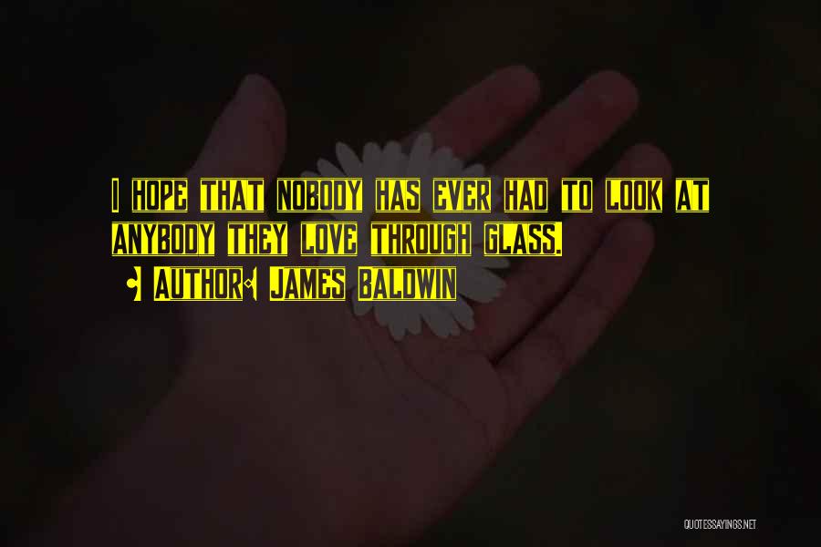 James Baldwin Quotes: I Hope That Nobody Has Ever Had To Look At Anybody They Love Through Glass.