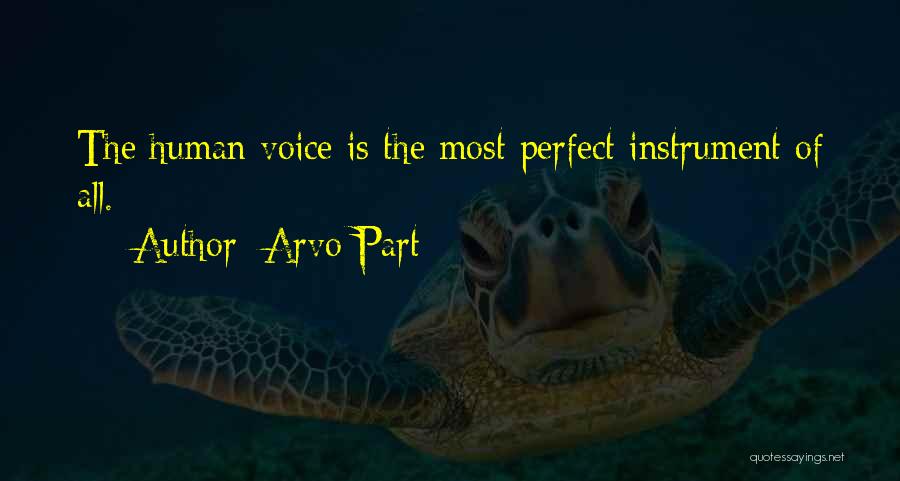 Arvo Part Quotes: The Human Voice Is The Most Perfect Instrument Of All.