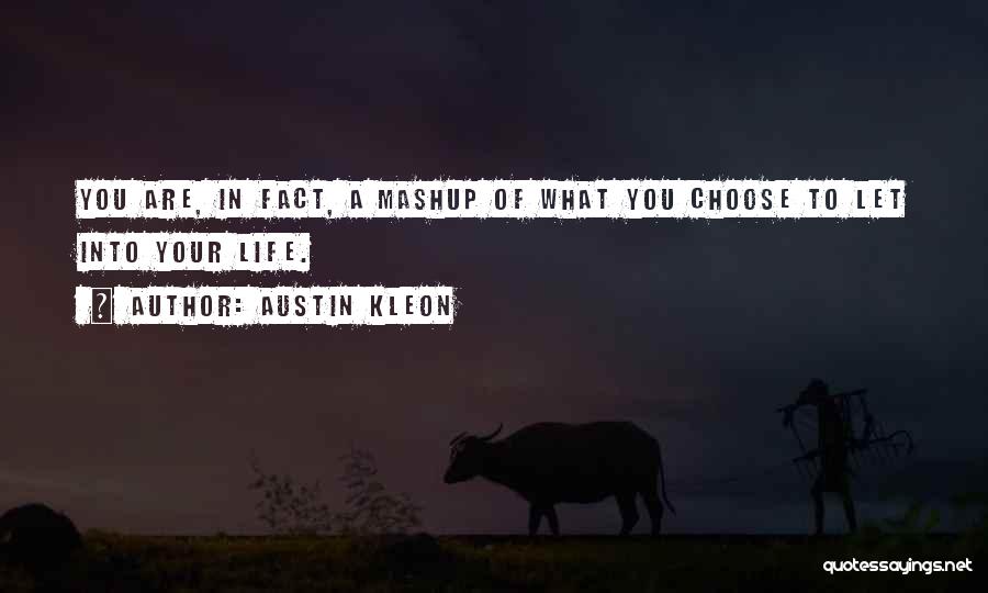 Austin Kleon Quotes: You Are, In Fact, A Mashup Of What You Choose To Let Into Your Life.