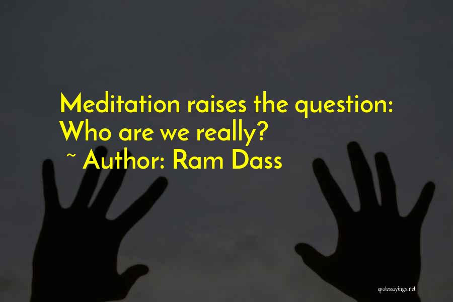 Ram Dass Quotes: Meditation Raises The Question: Who Are We Really?