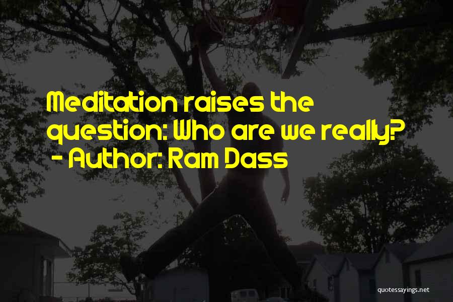 Ram Dass Quotes: Meditation Raises The Question: Who Are We Really?
