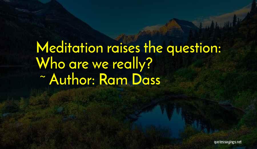 Ram Dass Quotes: Meditation Raises The Question: Who Are We Really?