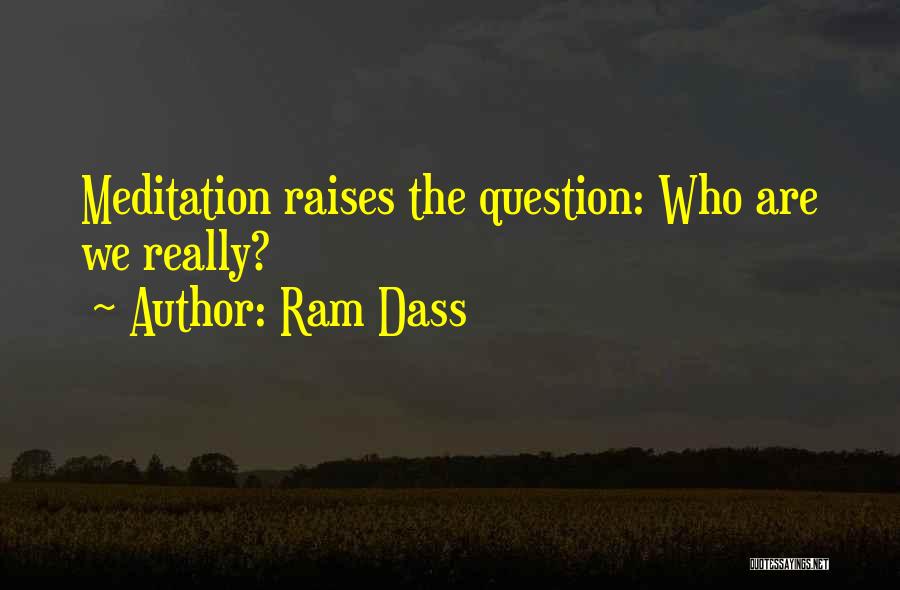 Ram Dass Quotes: Meditation Raises The Question: Who Are We Really?