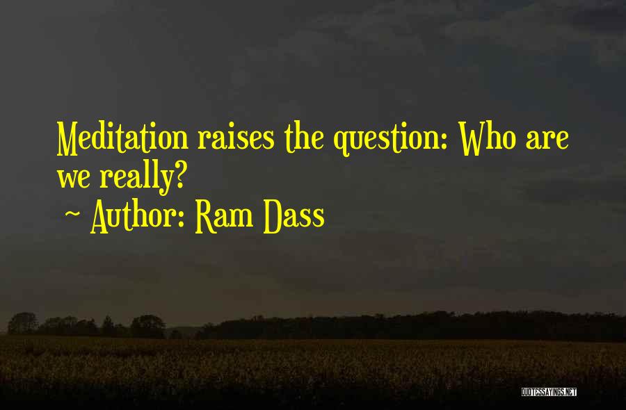 Ram Dass Quotes: Meditation Raises The Question: Who Are We Really?