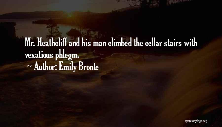 Emily Bronte Quotes: Mr. Heathcliff And His Man Climbed The Cellar Stairs With Vexatious Phlegm.