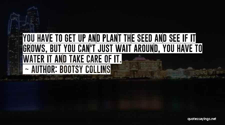 Bootsy Collins Quotes: You Have To Get Up And Plant The Seed And See If It Grows, But You Can't Just Wait Around,