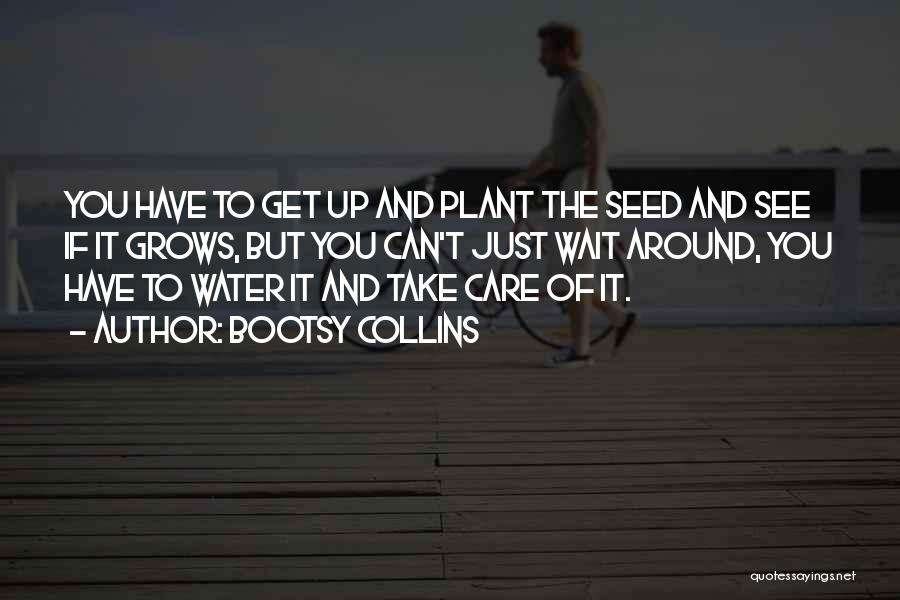 Bootsy Collins Quotes: You Have To Get Up And Plant The Seed And See If It Grows, But You Can't Just Wait Around,