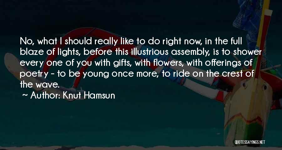 Knut Hamsun Quotes: No, What I Should Really Like To Do Right Now, In The Full Blaze Of Lights, Before This Illustrious Assembly,